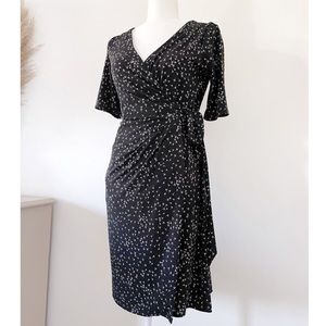 Motherhood Maternity 3/4 sleeve midi wrap dress, Dandelion Seed Print, Small